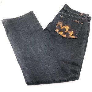 NWOT 7 For All Mankind Women's Boot Cut Jeans Size 29/31 Deep Wash Rare